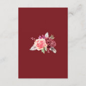 Carte D'accompagnement Puits de vœux de mariage Boho Roses Plumes Lumière (Dos)