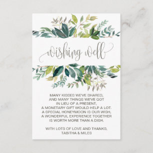 Carte D'accompagnement Puits de vœux de mariage de feuillage