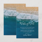 Carte D'accompagnement Puits de Vœux de Mariage Élégant Océan Bleu Plage (Devant / Derrière)