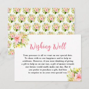 Carte D'accompagnement Puits de vœux de mariage floral de jungle tropical