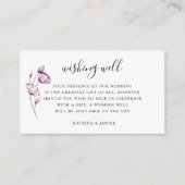 Carte D'accompagnement Puits de vœux de mariage floral mauve poussiéreux (Devant)