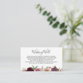 Carte D'accompagnement Puits de vœux de mariage floral rose poussiéreux (Debout devant)