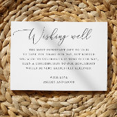 Carte D'accompagnement Puits de vœux de mariage formel | Écriture noir et