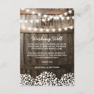 Carte D'accompagnement Puits de vœux de mariage Rustique Campagnard Fleur