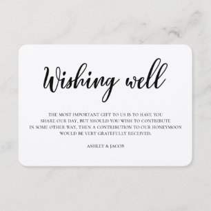 Carte D'accompagnement Puits de vœux de mariage rustique. Insert moderne