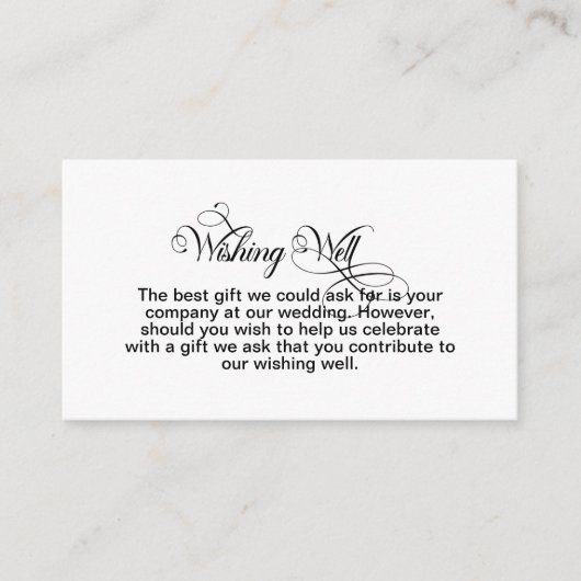 Carte D'accompagnement Puits de voeux de mariage simple (Devant)