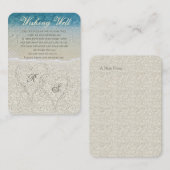 Carte D'accompagnement Puits de vœux de mariage sur la plage Sandy Glitte (Devant / Derrière)