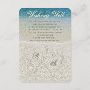 Carte D'accompagnement Puits de vœux de mariage sur la plage Sandy Glitte