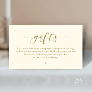 Carte D'accompagnement Puits de vœux de mariage, une note sur les cadeaux