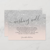 Carte D'accompagnement Puits de vœux en écriture cursive rose poudré ombr (Devant / Derrière)