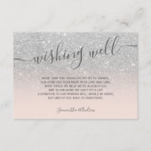 Carte D'accompagnement Puits de vœux en écriture cursive rose poudré ombr (Devant)