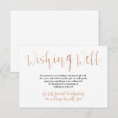 Carte D'accompagnement Puits de vœux en rose gold pour mariage (Devant / Derrière)