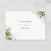 Carte D'accompagnement Puits de vœux floral verdure écriture mariage (Dos)