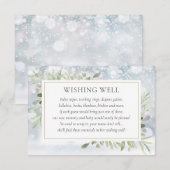 Carte D'accompagnement Puits de vœux pour Baby Shower Greenery hivernal (Devant / Derrière)