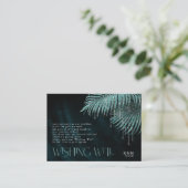 Carte D'accompagnement Puits d'hameçon en feuille de palme V2 Turquoise I (Debout devant)