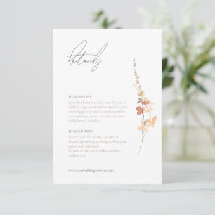 Carte D'accompagnement Pulvérisateur Mariage Fleur sauvage Sunny ID1023