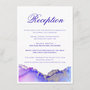 Carte D'accompagnement Purple Abstrait Mariage Accueil Instructions