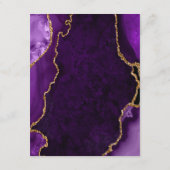 Carte D'accompagnement Purple and Gold Agate Wedding Details (Dos)