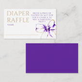Carte D'accompagnement Purple and Gold Bow Diaper Raffle Ticket (Devant / Derrière)