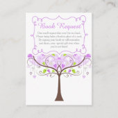 Carte D'accompagnement Purple and Green Bird Baby Shower Book Request (Devant)