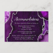 Carte D'accompagnement Purple and Silver Agate Wedding Accommodations (Devant)