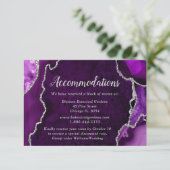 Carte D'accompagnement Purple and Silver Agate Wedding Accommodations (Debout devant)