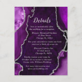 Carte D'accompagnement Purple and Silver Agate Wedding Details (Devant)