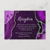 Carte D'accompagnement Purple and Silver Agate Wedding Reception (Devant)