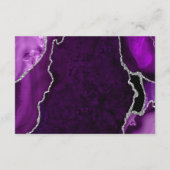 Carte D'accompagnement Purple and Silver Agate Wedding Reception (Dos)
