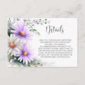 Carte D'accompagnement Purple and White Daisies Wedding Details (Devant)