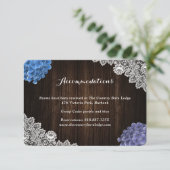 Carte D'accompagnement Purple Blue Floral Wedding Hotel Accommodation (Debout devant)