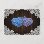 Carte D'accompagnement Purple Blue Floral Wedding Hotel Accommodation (Dos)