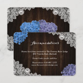 Carte D'accompagnement Purple Blue Floral Wedding Hotel Accommodation (Devant / Derrière)