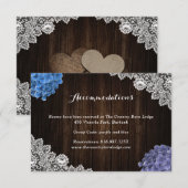 Carte D'accompagnement Purple Blue Floral Wedding Hotel Accommodation (Devant / Derrière)