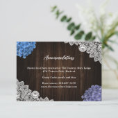 Carte D'accompagnement Purple Blue Floral Wedding Hotel Accommodation (Debout devant)