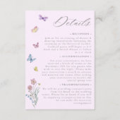Carte D'accompagnement Purple Boho Fleur sauvage Butterfly Détails du Mar (Devant)