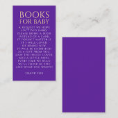Carte D'accompagnement Purple Books For Baby Request (Devant / Derrière)