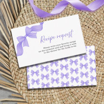 Purple Bow Coquette Bridal Shower Recipe Request
