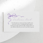 Carte D'accompagnement Purple Bow Girl Baby Custom Enclôture Card