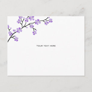 Carte D'accompagnement Purple Cherry Blossom Directions Insérer