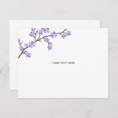 Carte D'accompagnement Purple Cherry Blossom Directions Insérer (Devant / Derrière)