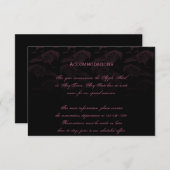 Carte D'accompagnement Purple Corbeau Gothique Mariage Hébergements (Devant / Derrière)