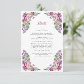 Carte D'accompagnement Purple Elegant Wedding Détail (Debout devant)