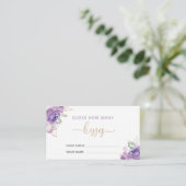 Carte D'accompagnement Purple floral deviner combien de baisers (Debout devant)