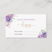 Carte D'accompagnement Purple floral deviner combien de baisers (Devant)