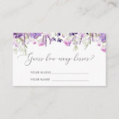 Carte D'accompagnement Purple floral devinez combien de baisers jeu nupti (Devant)