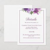 Carte D'accompagnement Purple Floral Fire Fighter Détails et informations (Devant / Derrière)