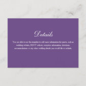 Carte D'accompagnement Purple Floral Wedding Details (Devant)