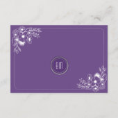 Carte D'accompagnement Purple Floral Wedding Details (Dos)