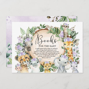 Carte D'accompagnement Purple Floral Wild Jungle Safari Livres pour bébé